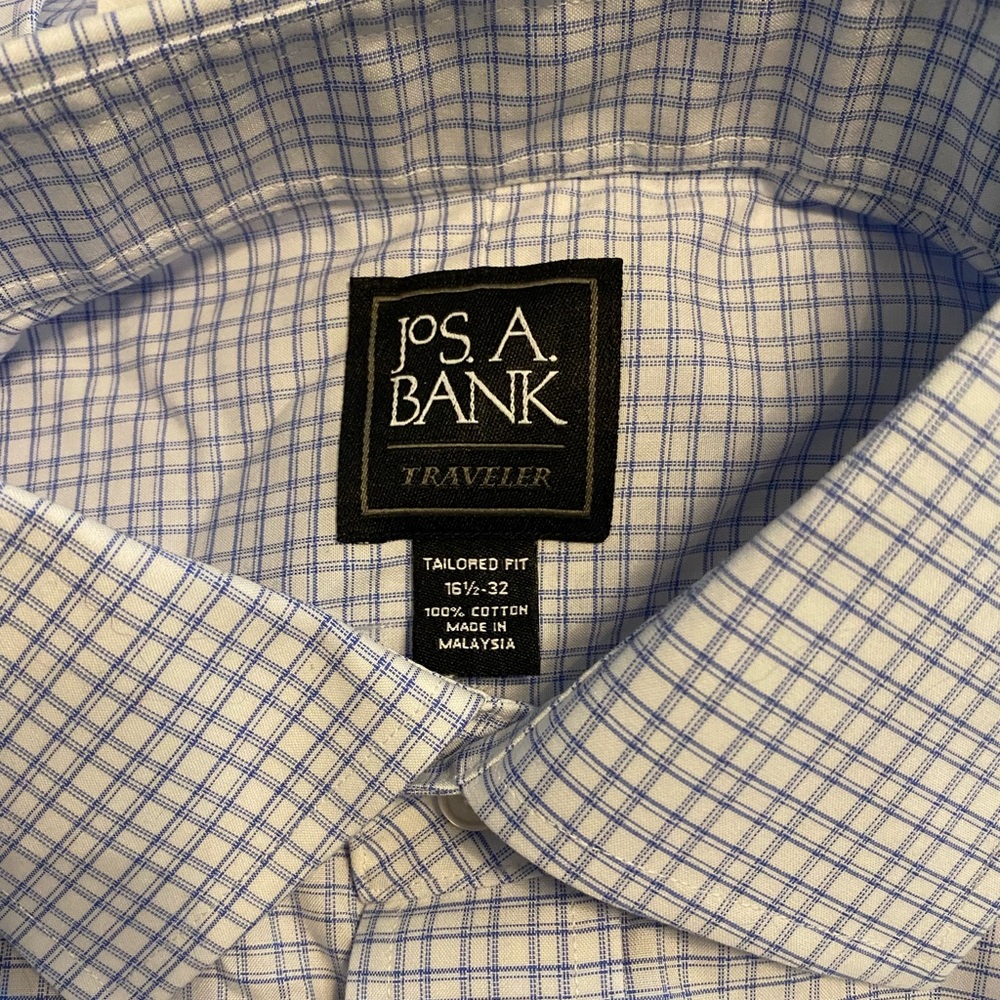 Jos A Bank Blue grid button down nwt